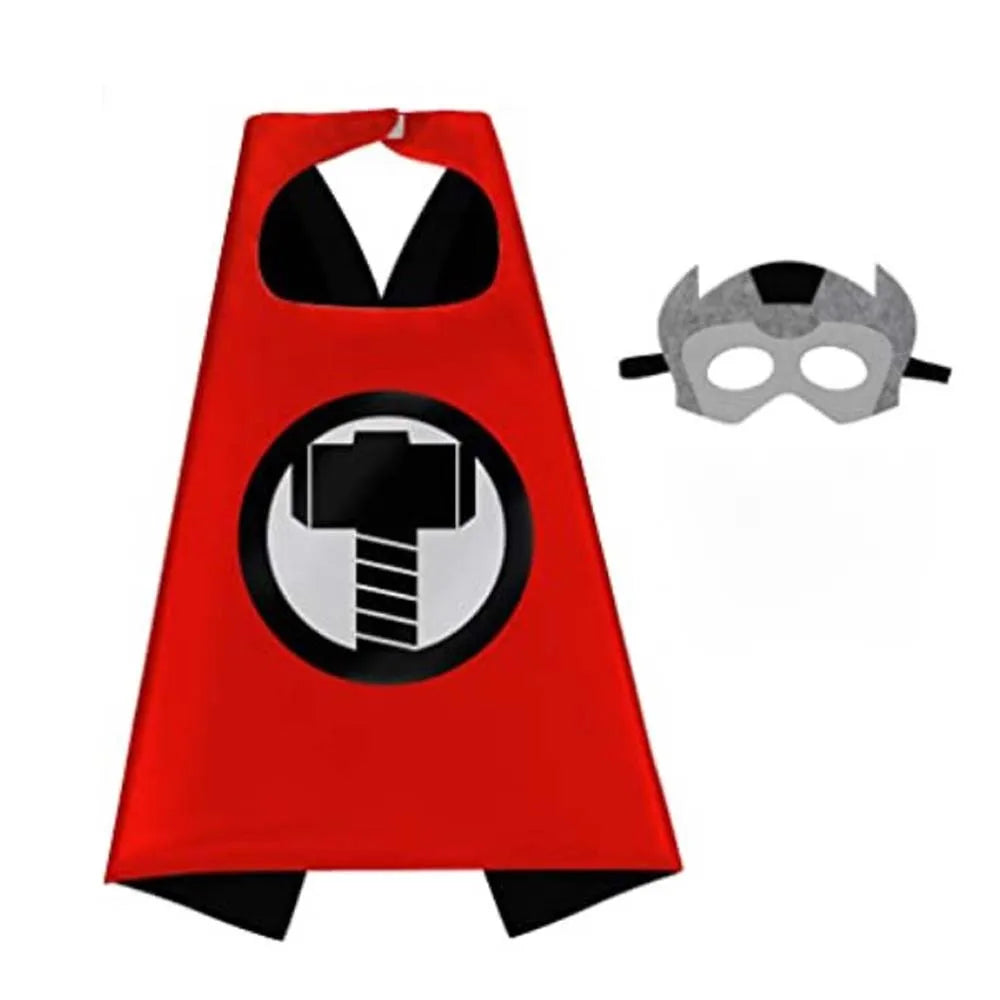 Red superhero cape and mask set for kids dress-up