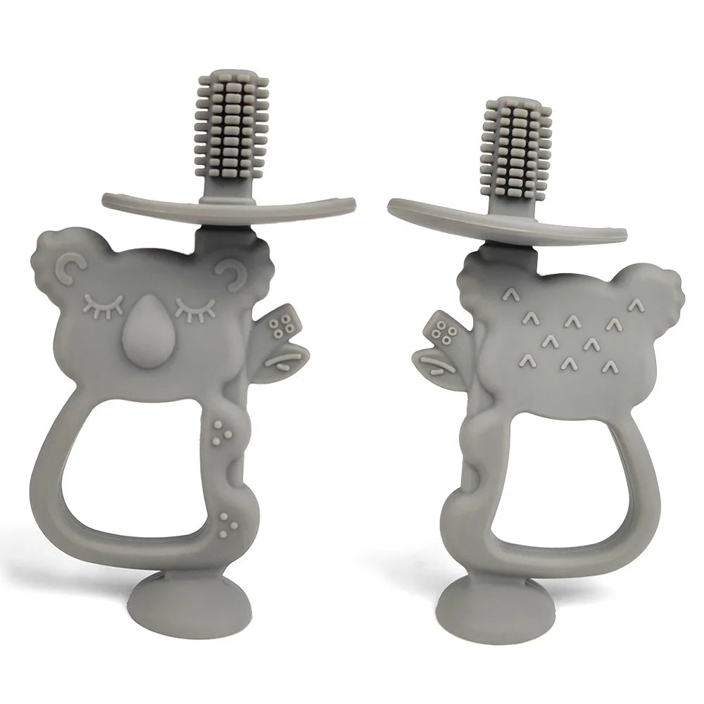 Silicone Teether Gloves for Babies - Cartoon Bear Design