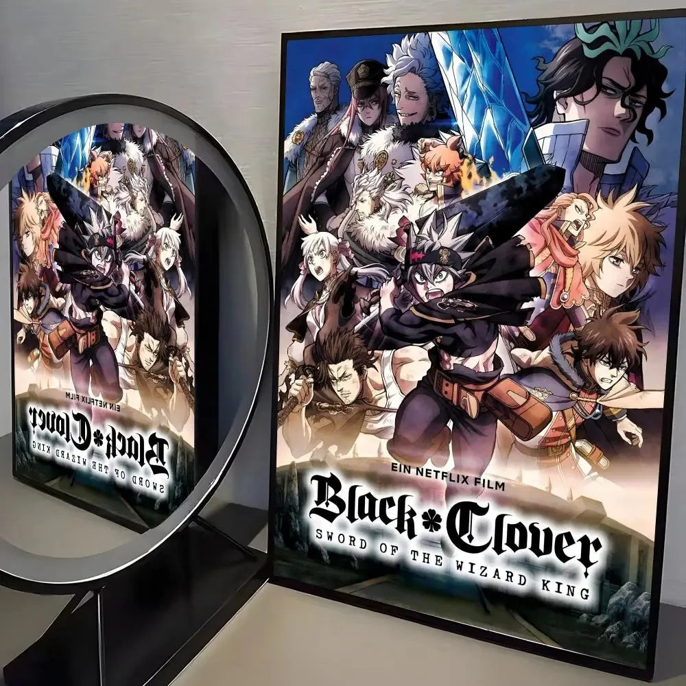 A jigsaw puzzle featuring characters from Black Clover anime, including Asta and other magical figures.