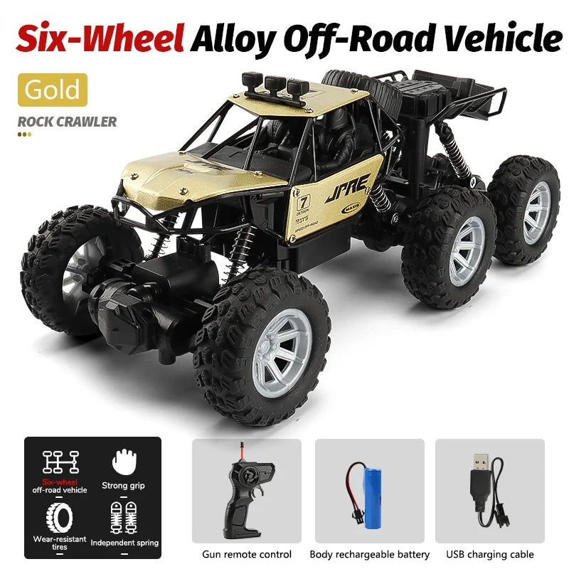 Six-Wheel Drive Off-Road RC Truck with Alloy Frame