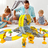 Electric Track Car Toy Set for Kids with Engineering Vehicles