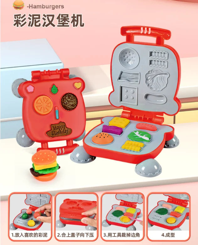 3-in-1 Clay Playset - Cake, Ice Cream & Noodle Maker for Kids