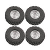 RC Car Metal Wheel Rims with Soft Rubber Tires (Set of 4)