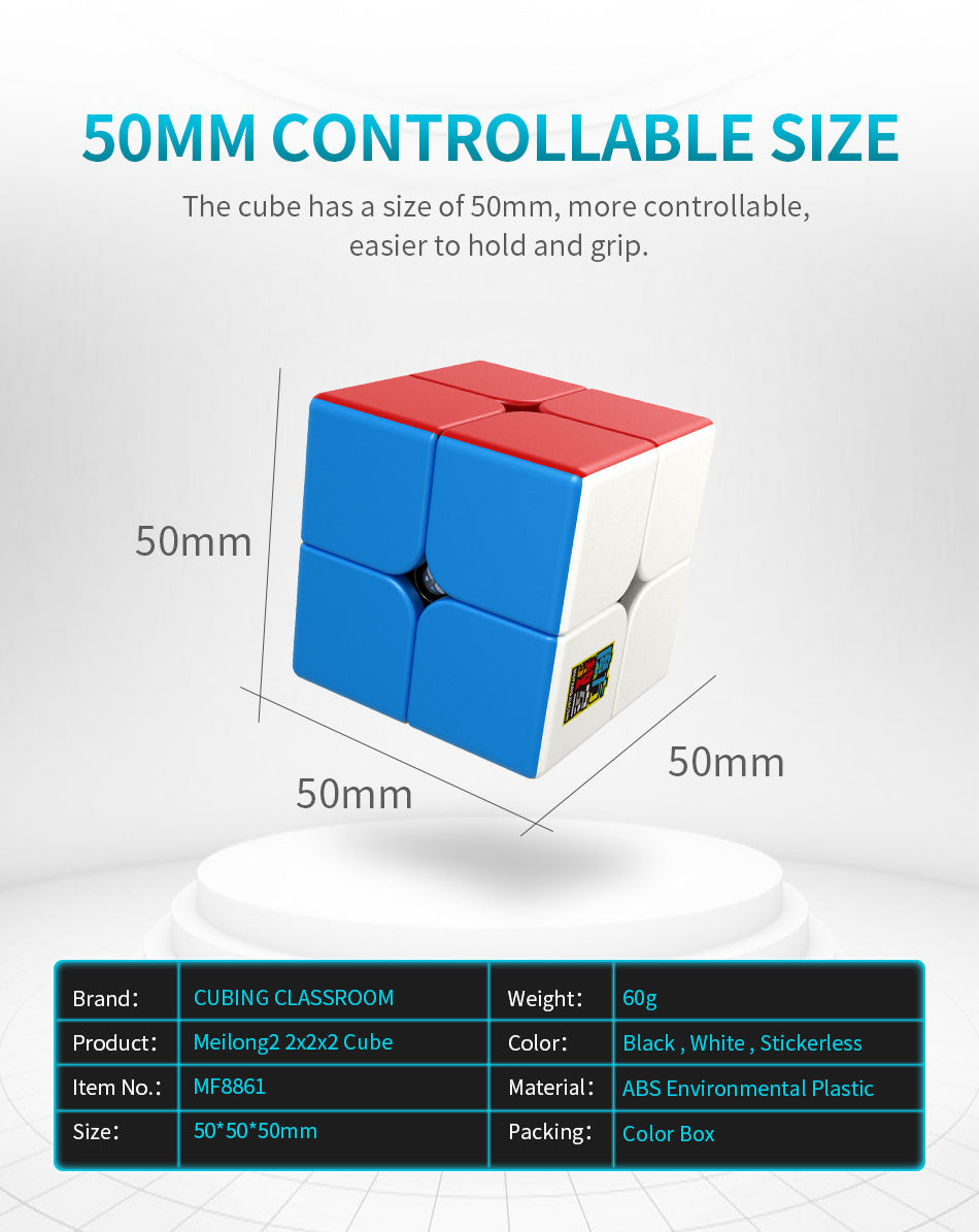 MoYu Meilong 2x2 Speed Cube – Stickerless Puzzle for All Ages