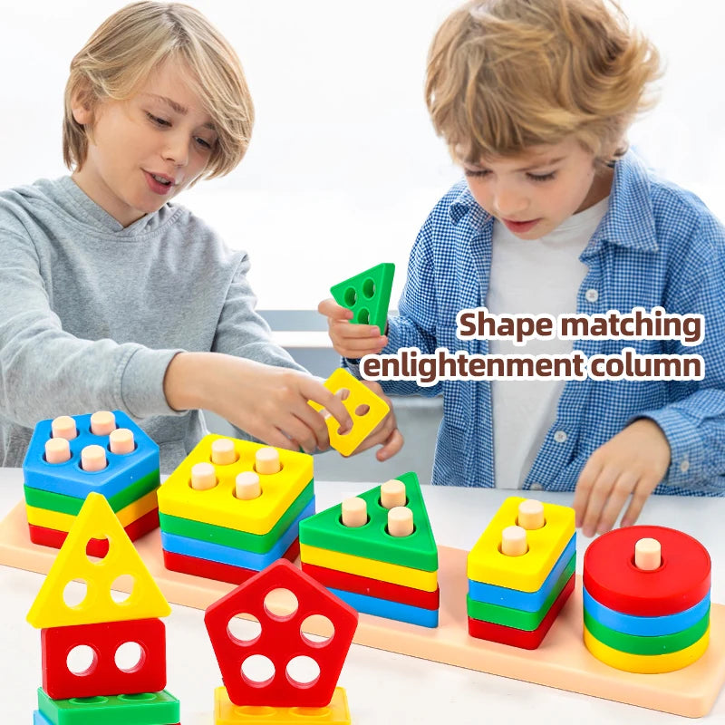 Montessori Shape Sorting Stacking Toy for Toddlers