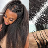 Long black kinky straight crochet hair extensions with pre-separated knotless hair strands
