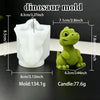 3D Knitted Dinosaur Silicone Candle Mold – Cute Sitting Dino Design for DIY Crafts