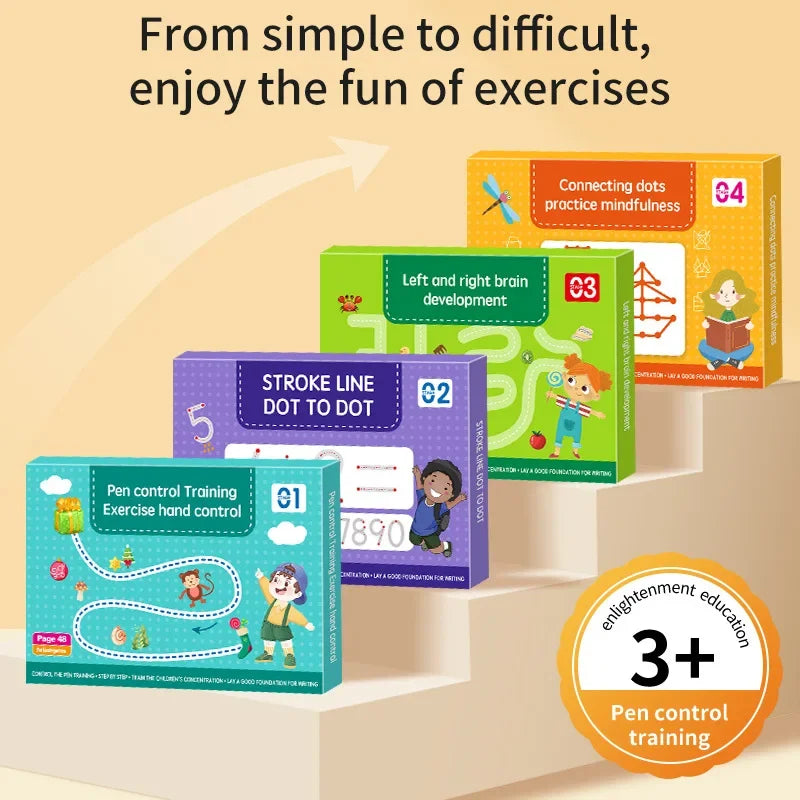 Reusable Magic Tracing Workbook for Kids – Pen Control & Handwriting Practice