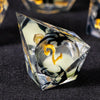 Liquid Core Glow D&D Dice Set with Sharp Edges