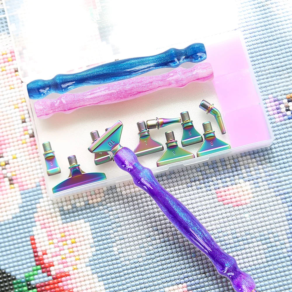 5D Diamond Painting Pen Tool Set with Interchangeable Tips and Wax