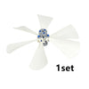 A white power functions motor and servo set with four blades for building blocks.