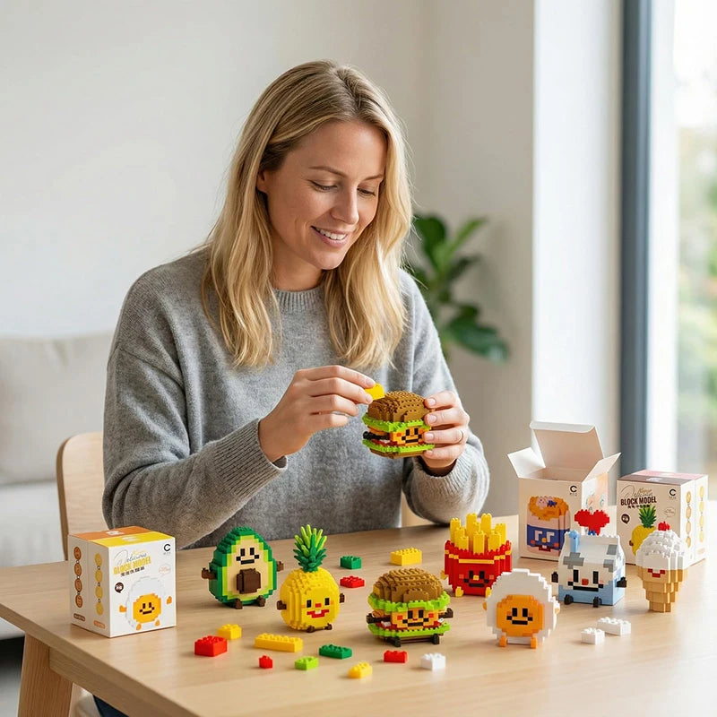Cute Food Micro Building Blocks – Fruit & Cake Miniature Sets