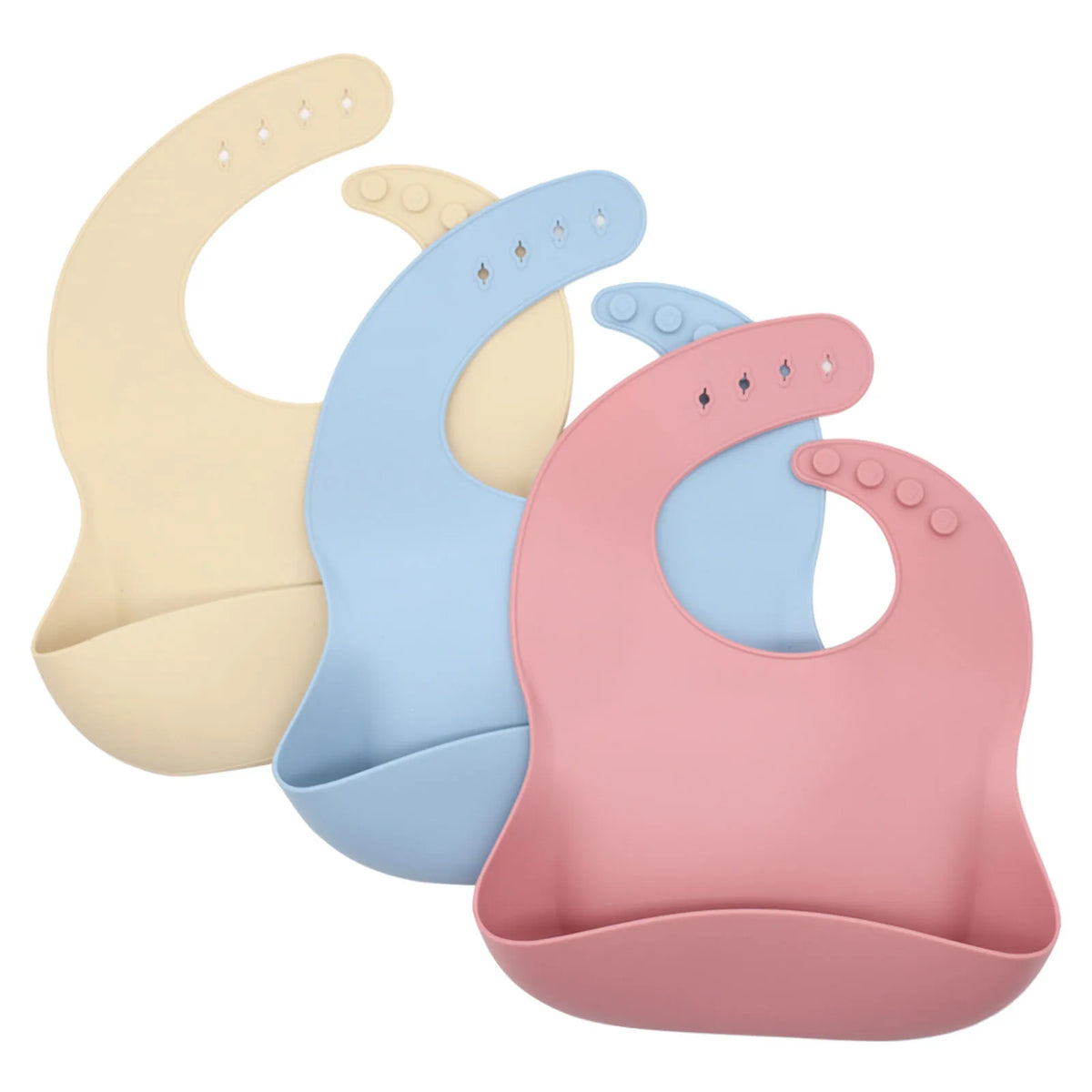 Adjustable Silicone Baby Bib with Food Catcher Pocket