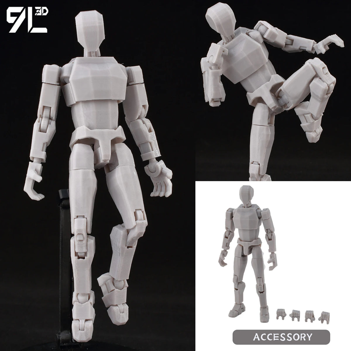 Anime-Style Articulated Dummy Figure with Display Stand