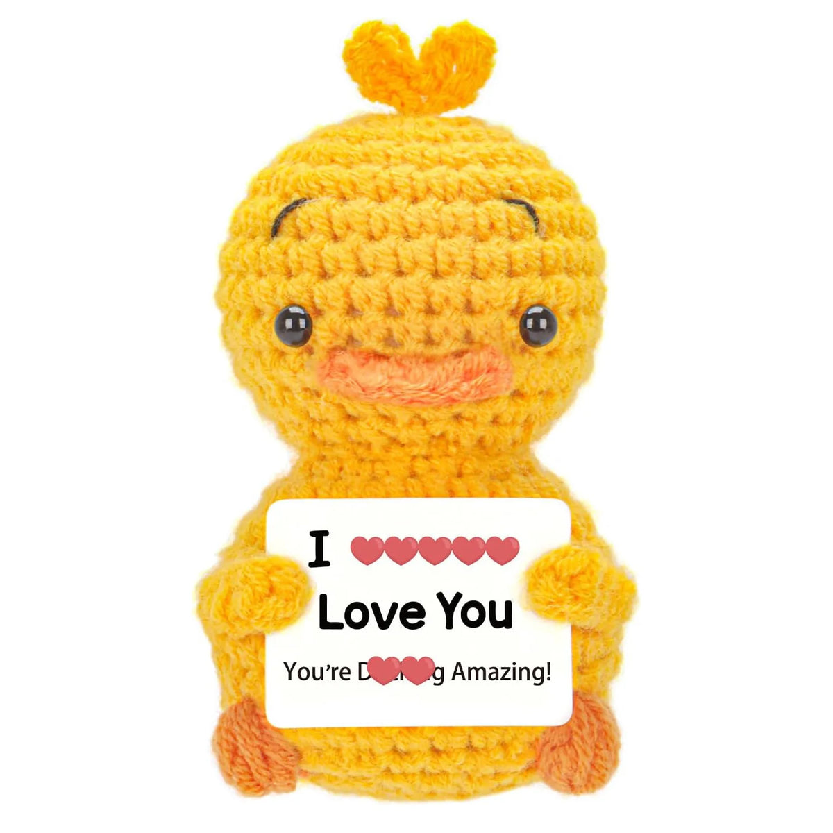 Handmade Crochet Hedgehog Doll with Positivity Card