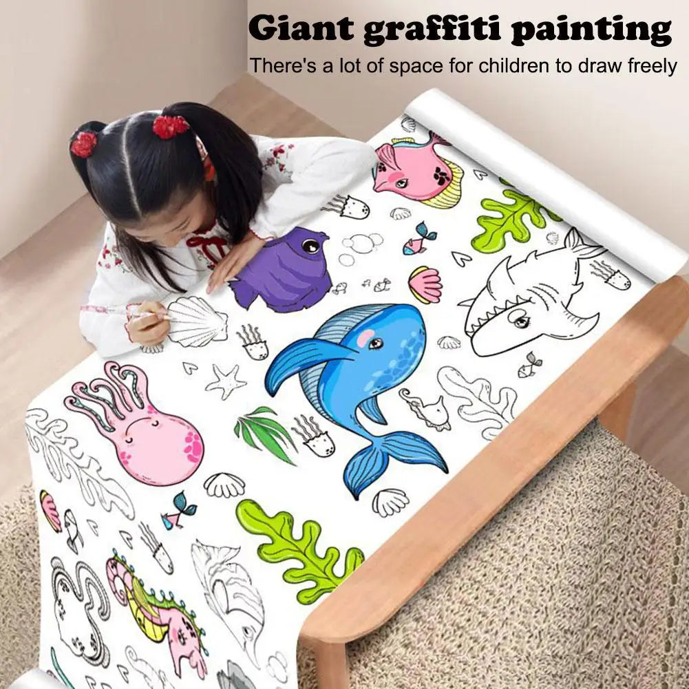 Kids' Creative Drawing Scroll with Fun Themes