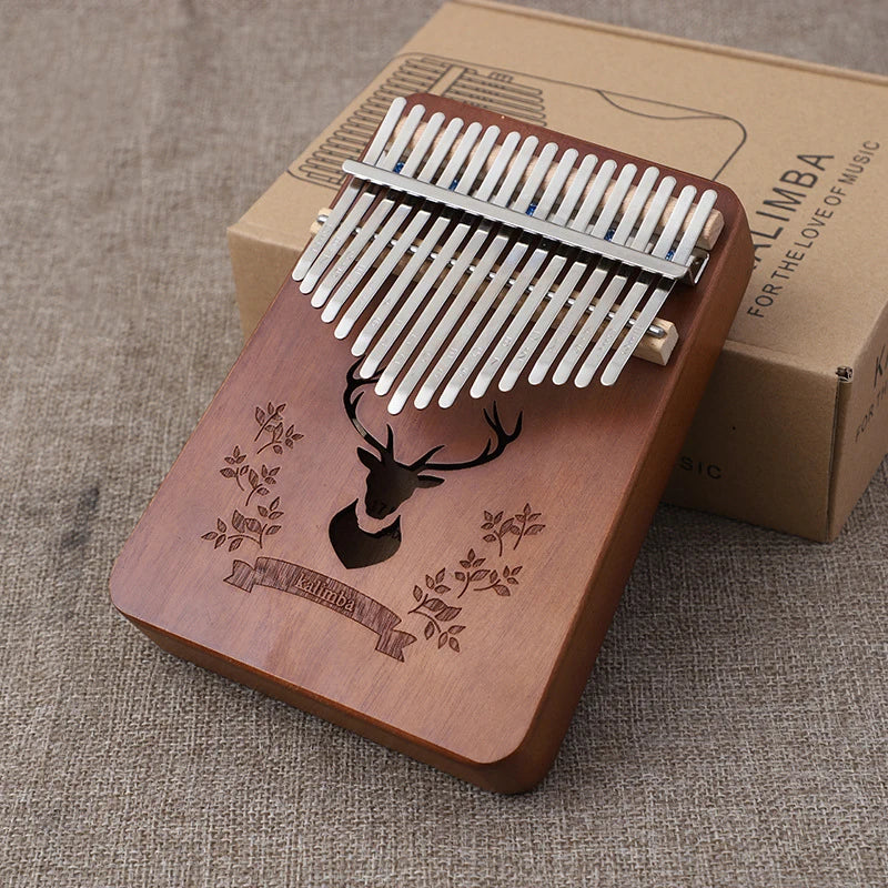 17-Key Mahogany Kalimba Thumb Piano