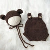 Hand-Knitted Newborn Romper and Hat Set for Photo Sessions