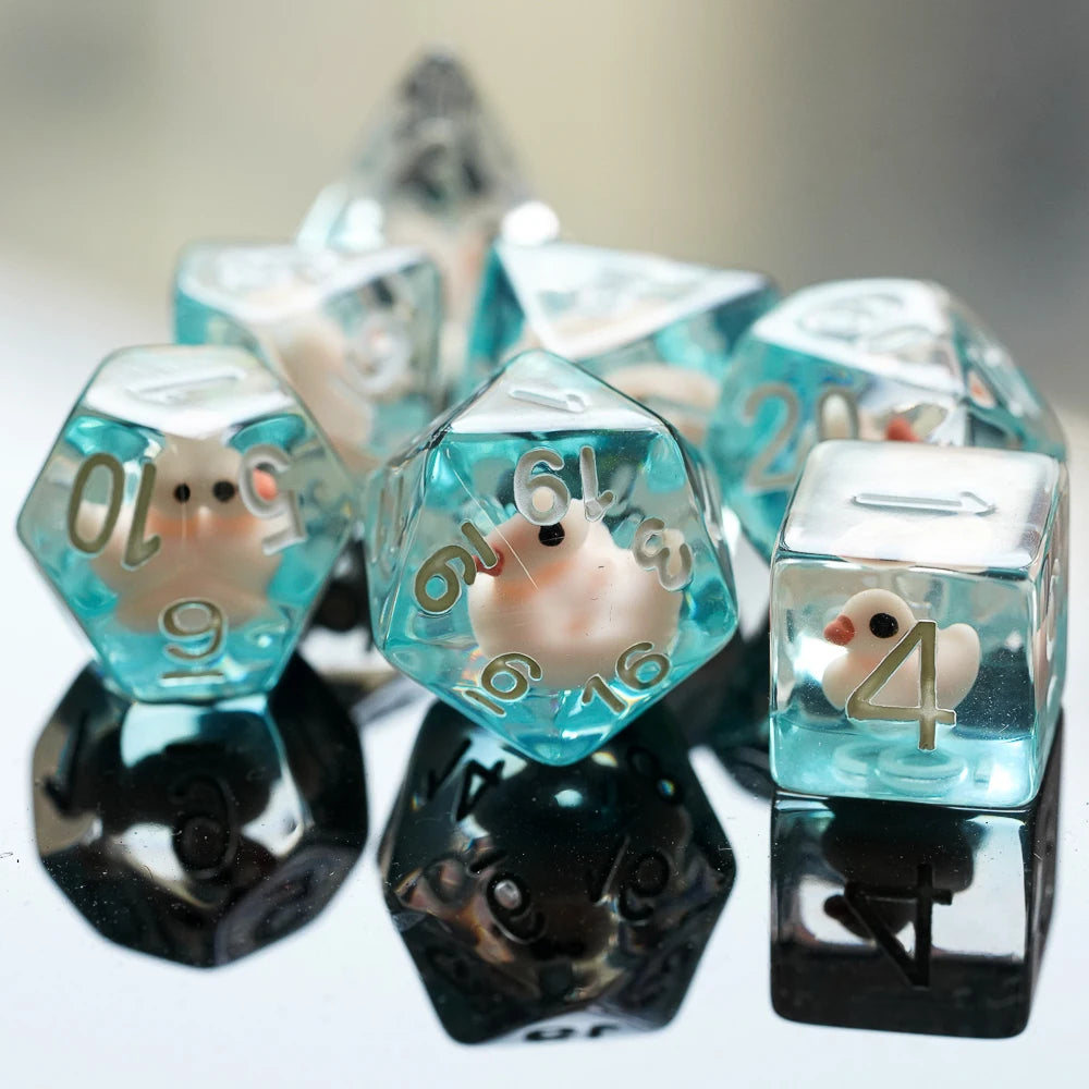 Cute Animal Resin Polyhedral Dice Set