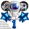 Outer space astronaut party décor set featuring a figure, balloons, and number props
