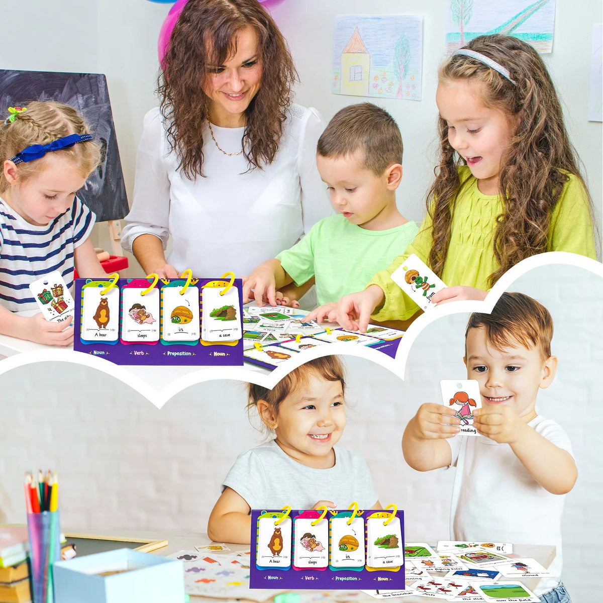 Interactive English Learning Flip Chart for Kids