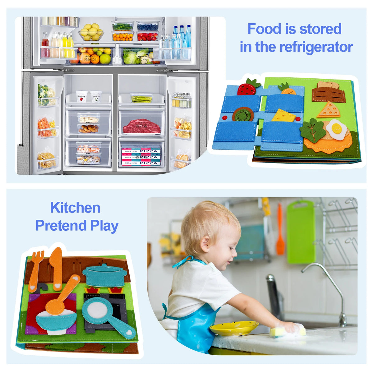Montessori Busy Book for Toddlers – Quiet Activity Book with Life Skills & Pretend Play