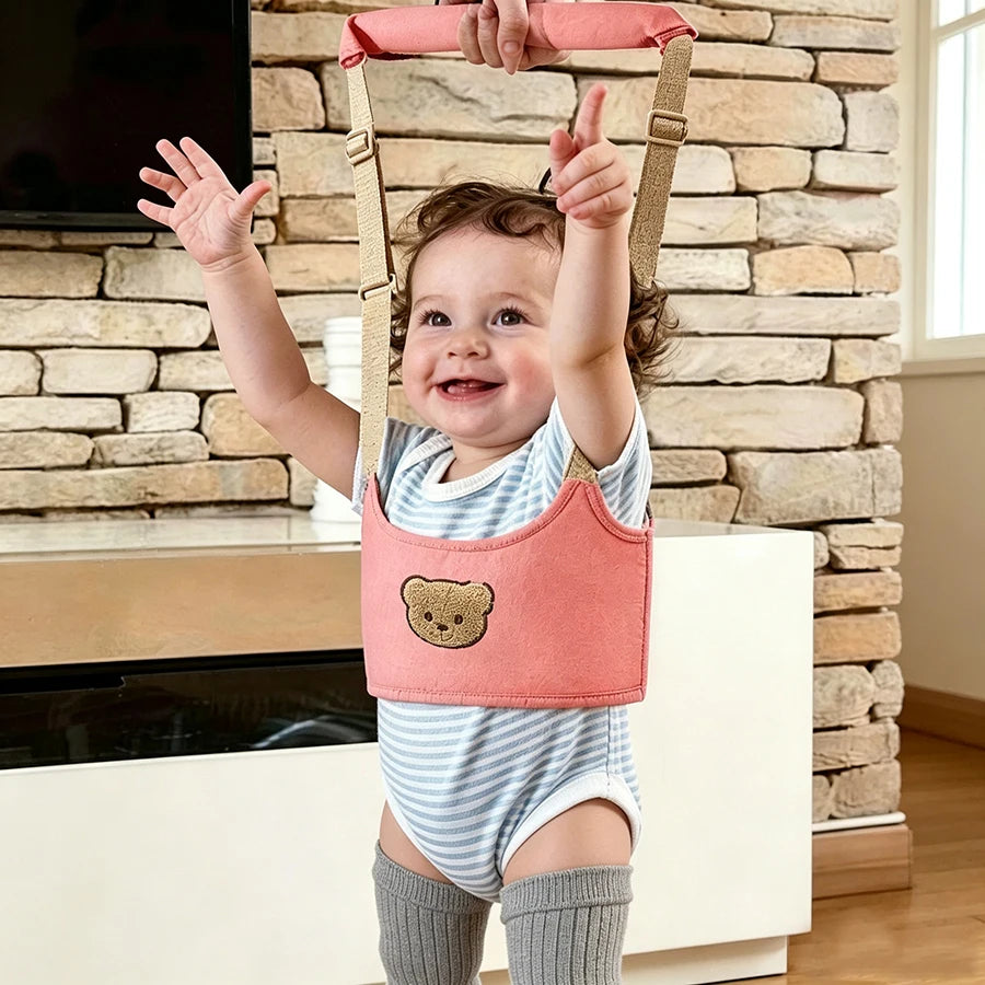 Bear Print Anti-Fall Walking Harness & Head Protection Pillow Set