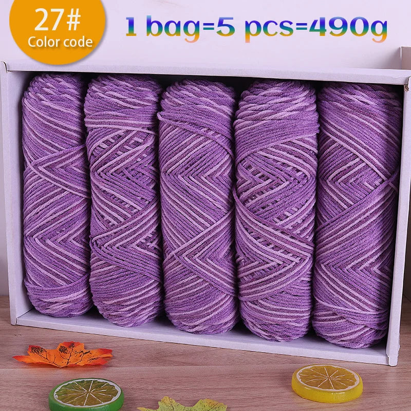 Multicolor Gradient Dyed Acrylic Yarn for Knitting & Crochet