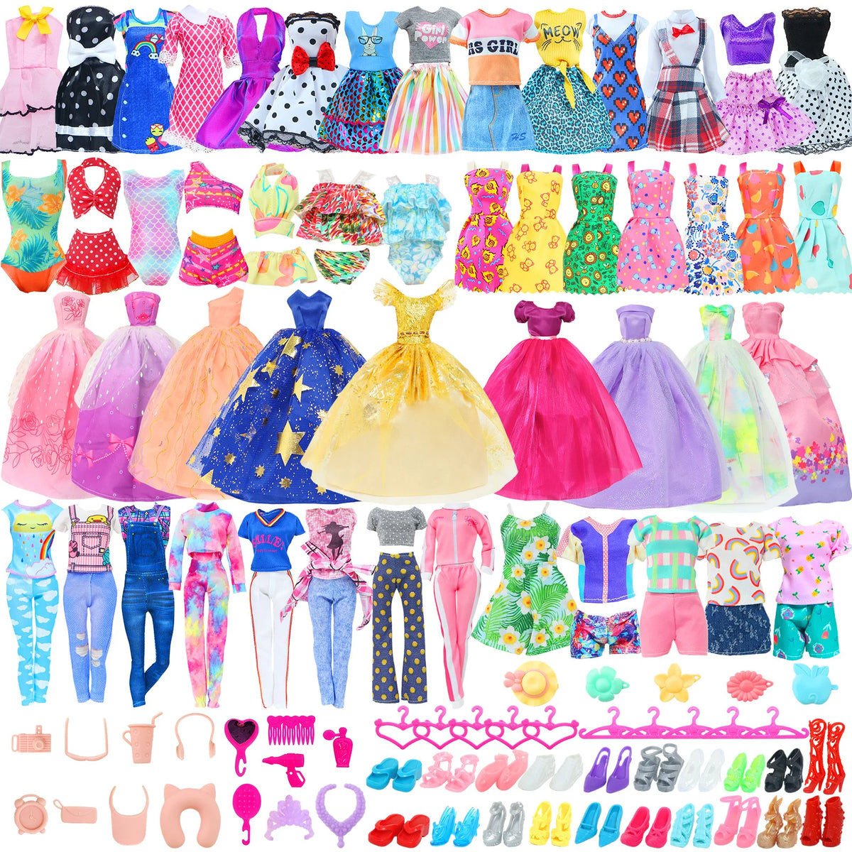 50-Piece Doll Fashion Wardrobe Set for 11.5-12 Inch Dolls