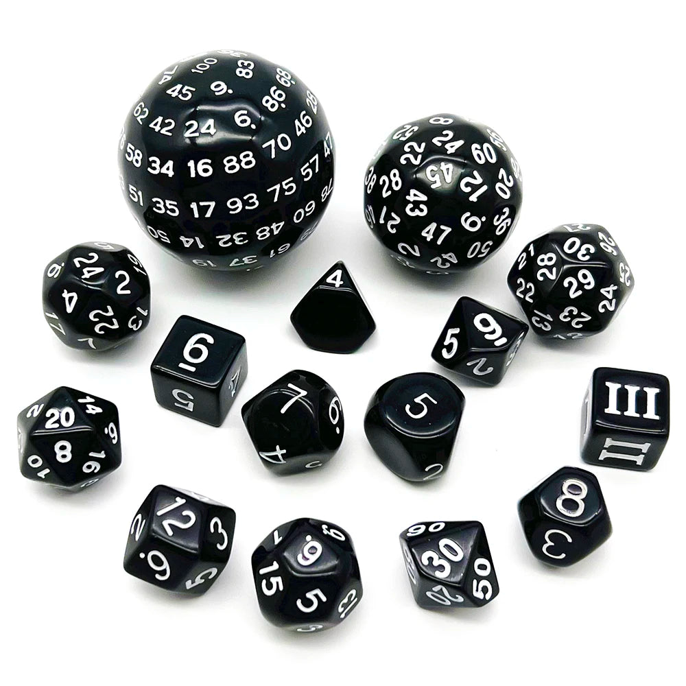 15-Piece Polyhedral Acrylic Dice Set for RPGs & Tabletop Games