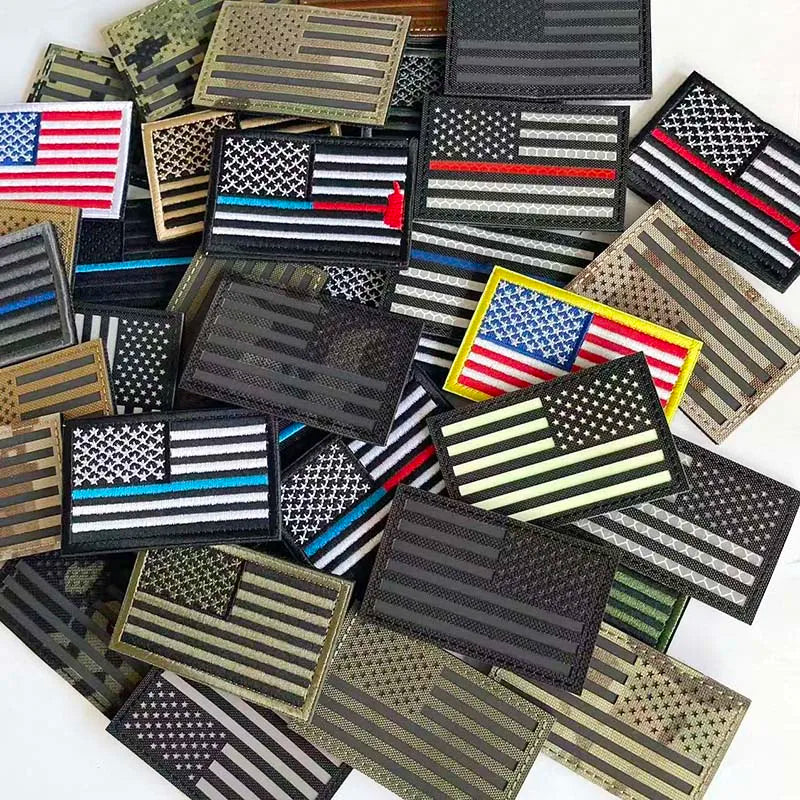 Reflective American Flag Tactical Patch with Glow-in-the-Dark Detail