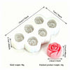 White silicone mold set with rose flower shapes for making candles, soap, and chocolate