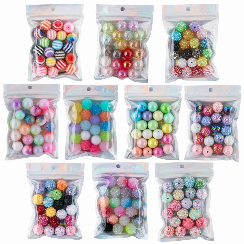20mm Round Rhinestone Acrylic Beads – Mix Colors for Jewelry Making
