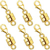 A set of gold-colored magnetic jewelry clasps for necklaces and bracelets.