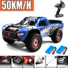 Blue and black high-speed 4WD brushless RC monster truck model