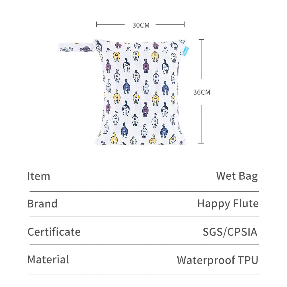 Reusable Wet & Dry Diaper Storage Bags with Double Zipper