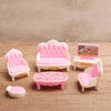 Miniature Dollhouse Furniture Set for Bedroom, Living Room, Kitchen & Bathroom