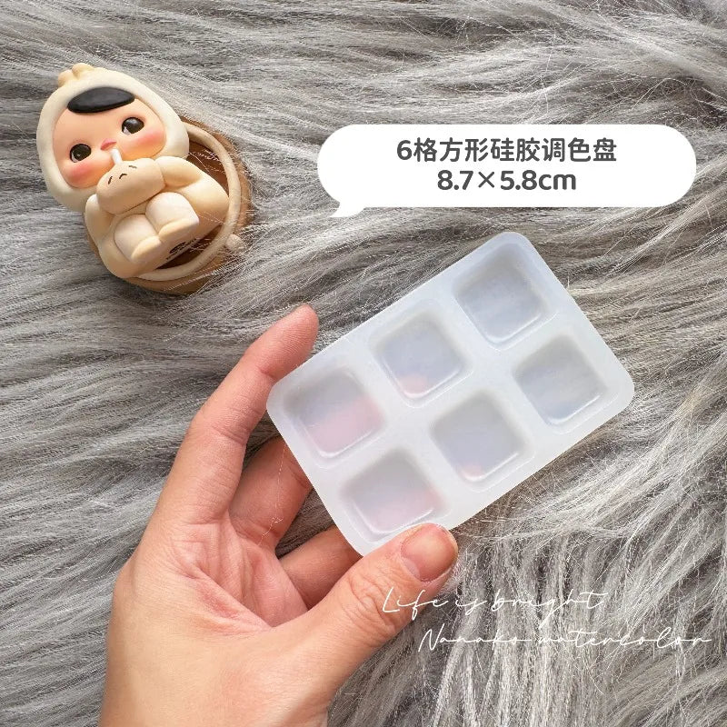 Flexible Silicone Paint Palette Tray for Artists & Students