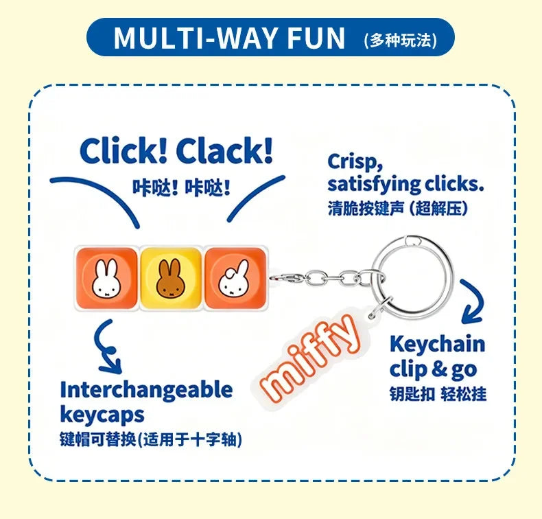 Multi-way fun keycap pendant blind box collectible keychain featuring interchangeable keycaps