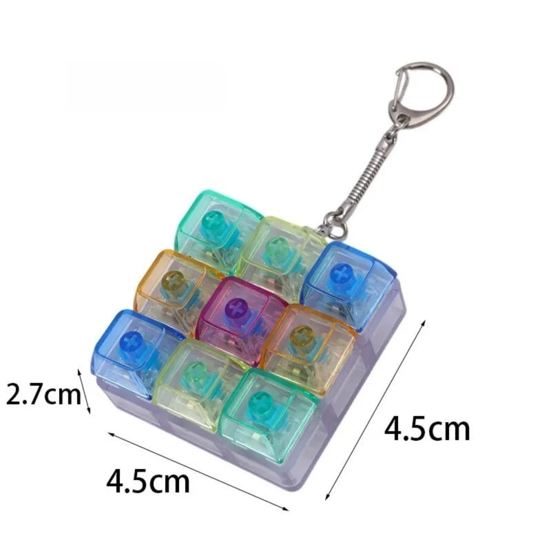 Mini Mechanical Keyboard Fidget Keychain with Clicking Keys