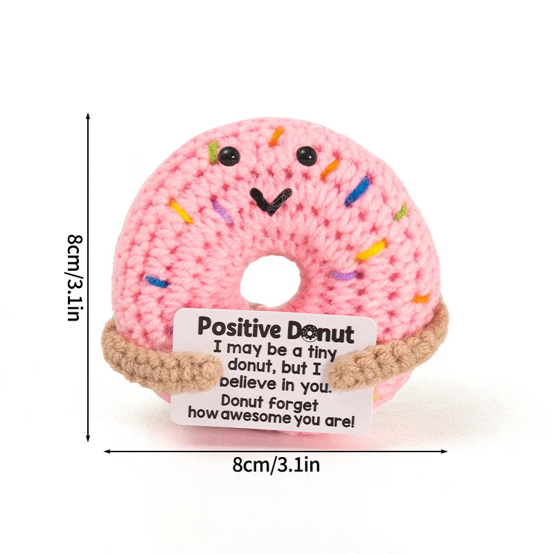 Handmade Crochet Positive Doll with Hugging Card