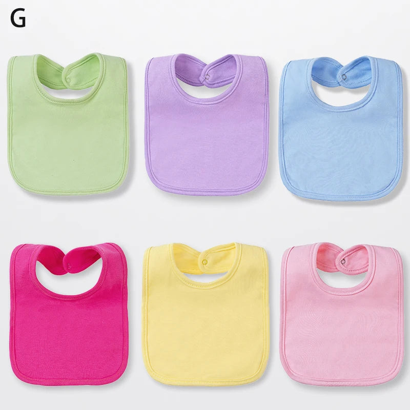 6-Pack 100% Cotton Baby Bibs for Drooling & Teething