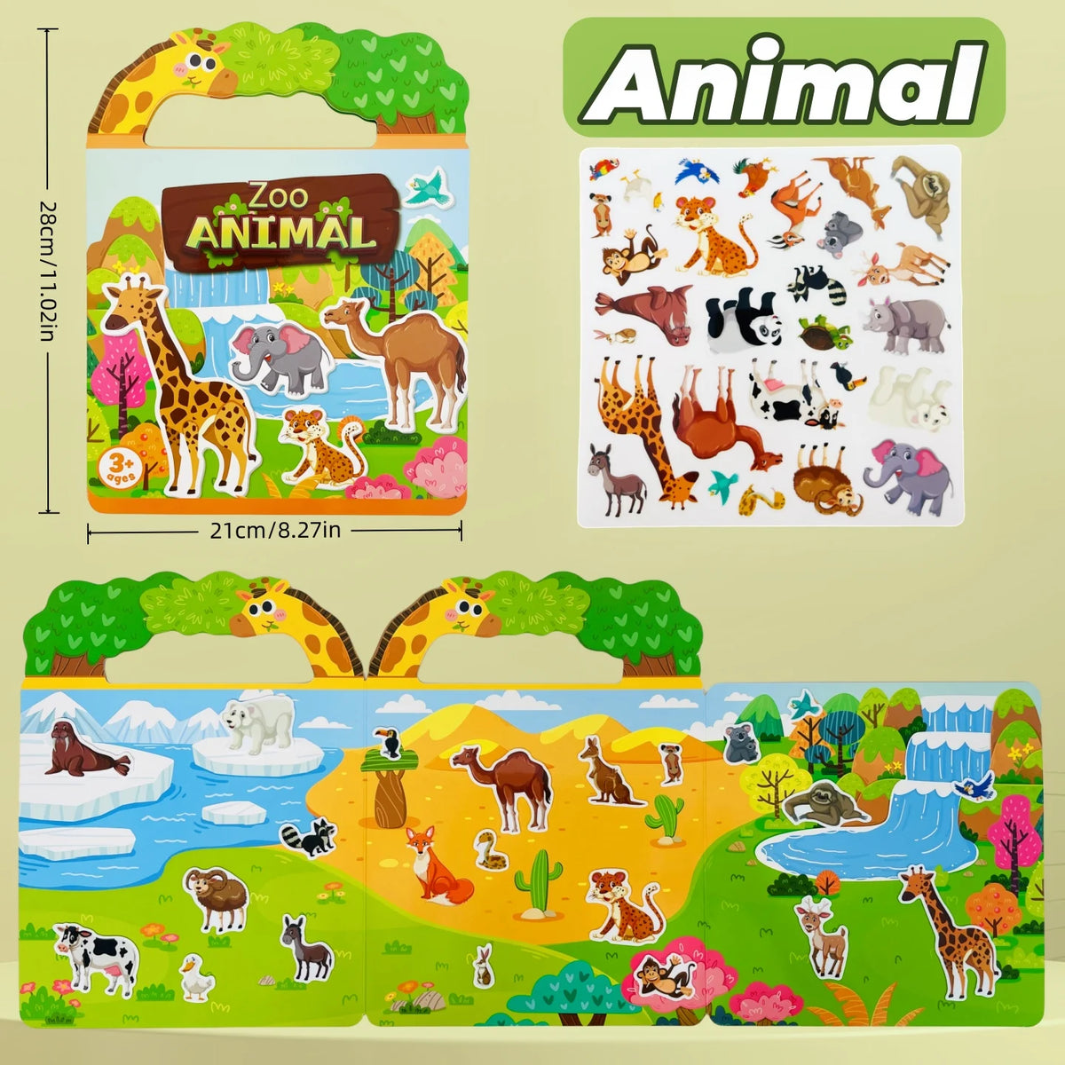 Reusable Sticker Book for Kids – Mess-Free Pretend Play & Learning Themes