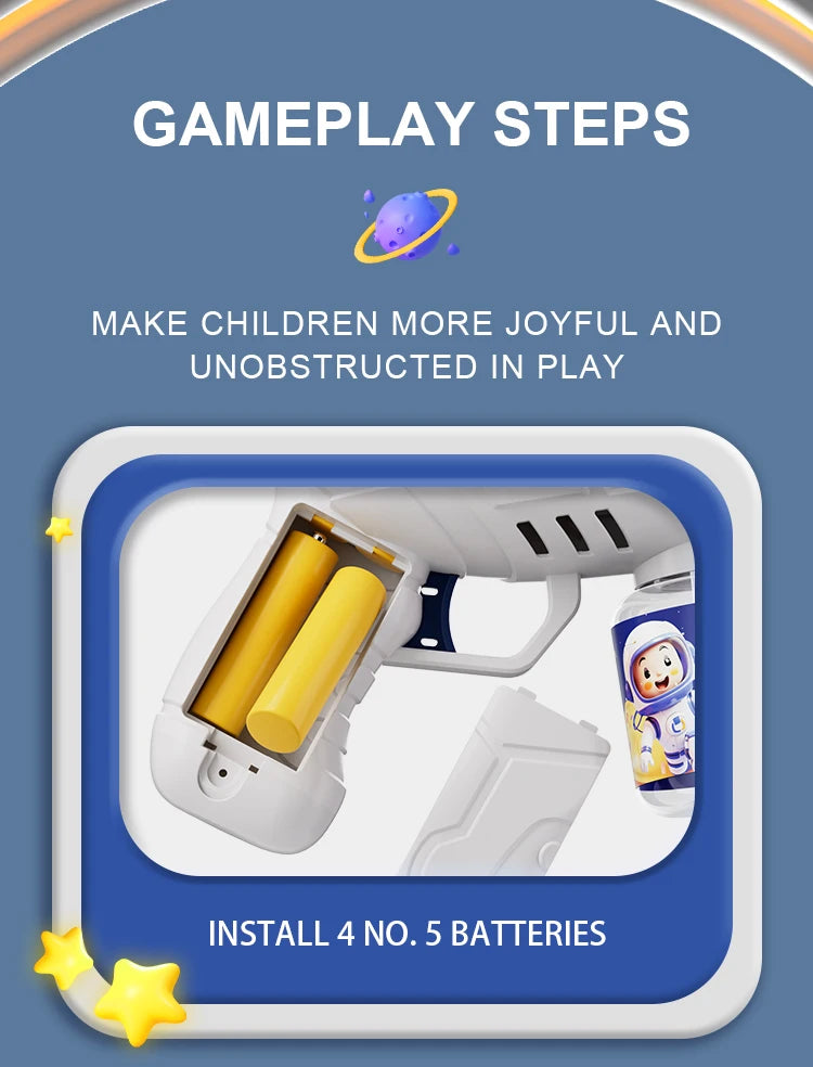 Astronaut Bubble Blaster - Automatic Bubble Machine Gun for Kids