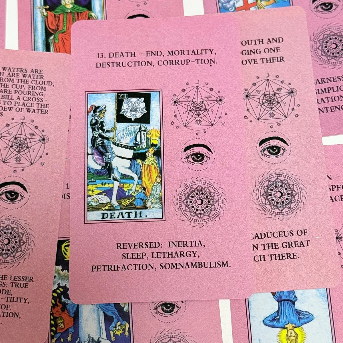 Pink Rider-Waite Tarot Cards – 78-Card English Deck with Keywords