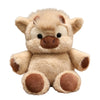 A soft, light tan plush toy of a West Highland calf with brown accents.