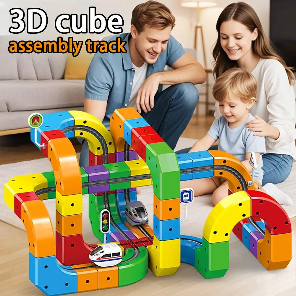 Electric 3D Track Building Set with Rechargeable Train