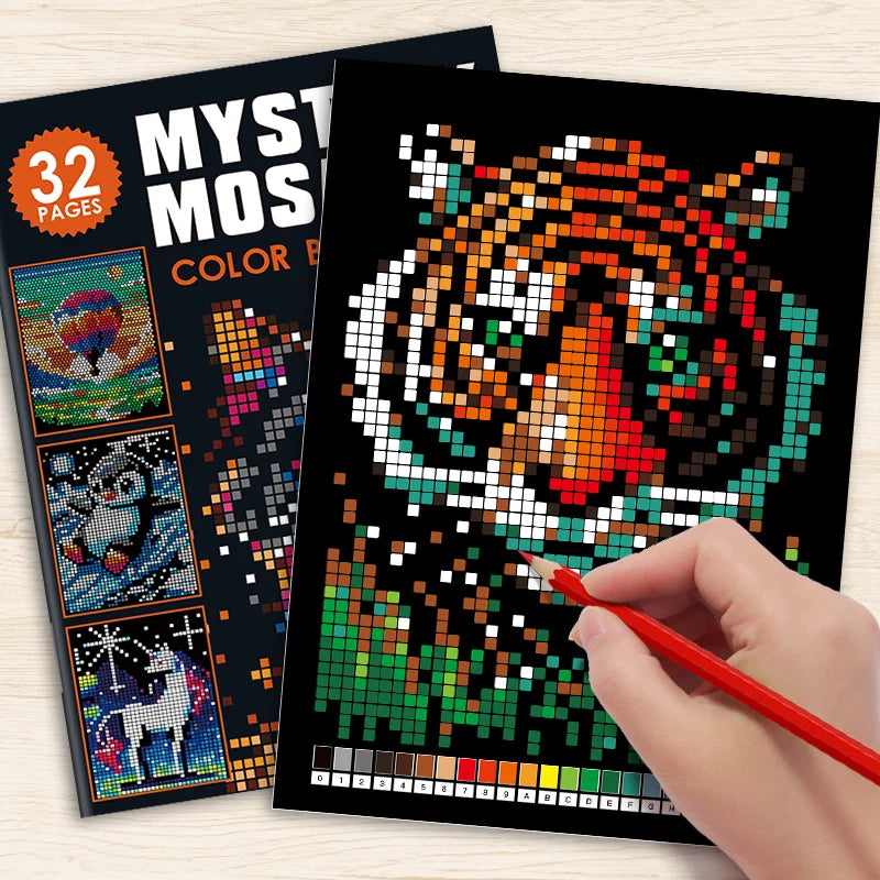 Mystery Mosaic Color by Number Coloring Book for Adults