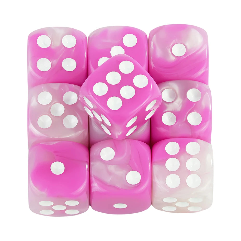 12mm Acrylic Dice Set – Mixed Colors, 10-Pack for Tabletop Gaming