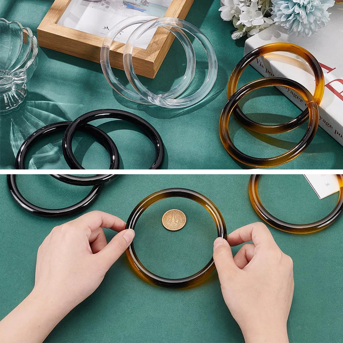 Set of Round Purse Handles for Bag Making (PVC)